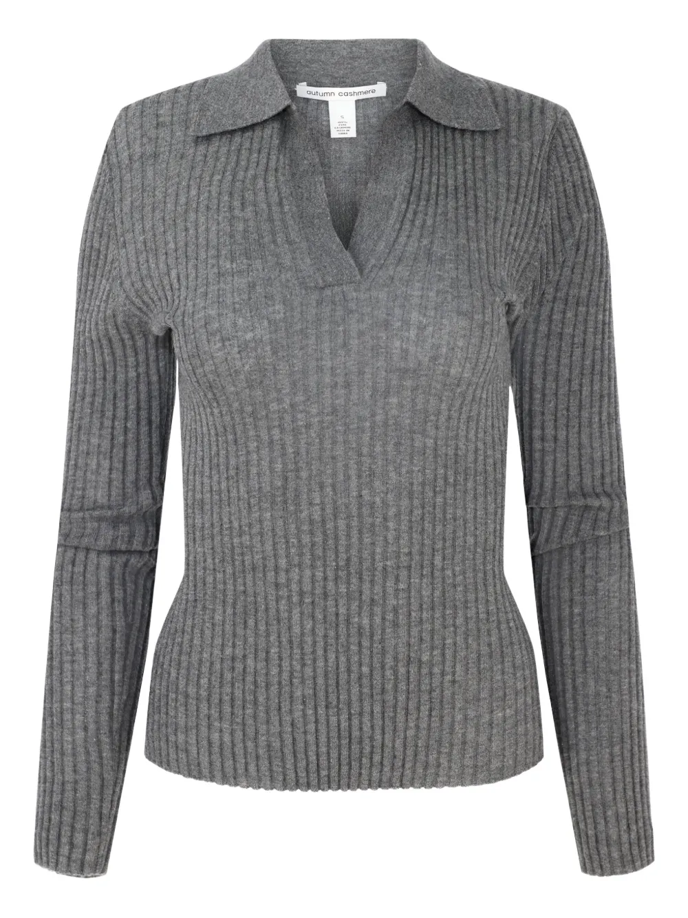 

Свитер с воротником из ребристой вязки Autumn Cashmere, серый