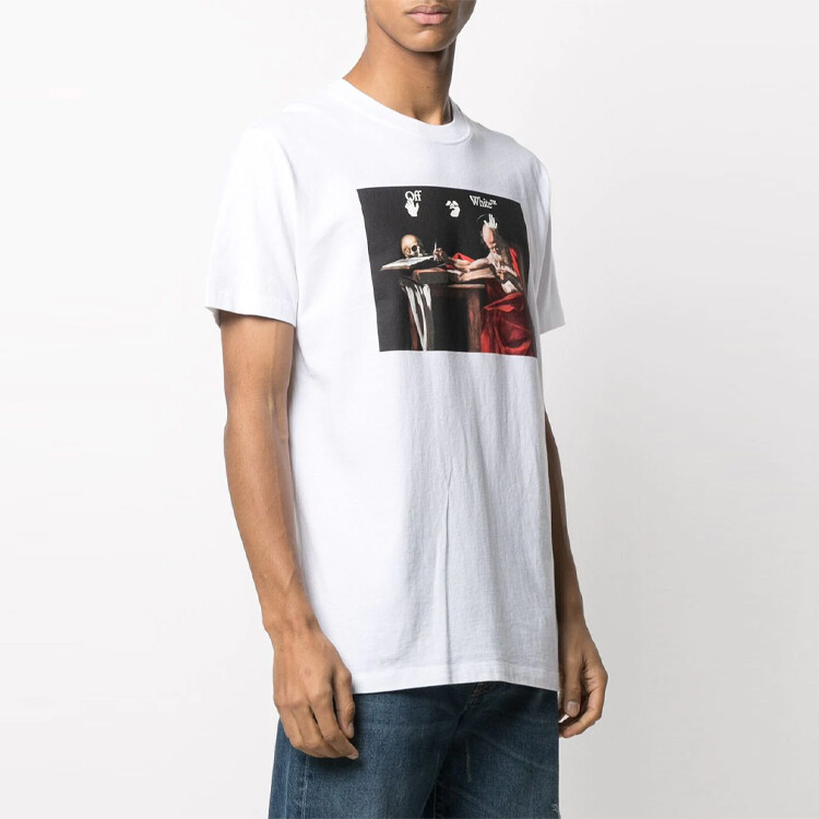 Футболка Slim Fit Caravaggio Saint Jerome с надписью Off-White, белый — фото 4