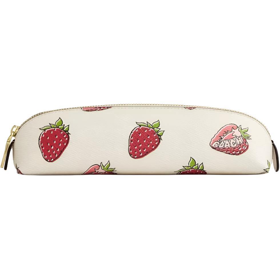 

COACH Футляр для карандашей из ламинированного холста, Gold & Chalk White