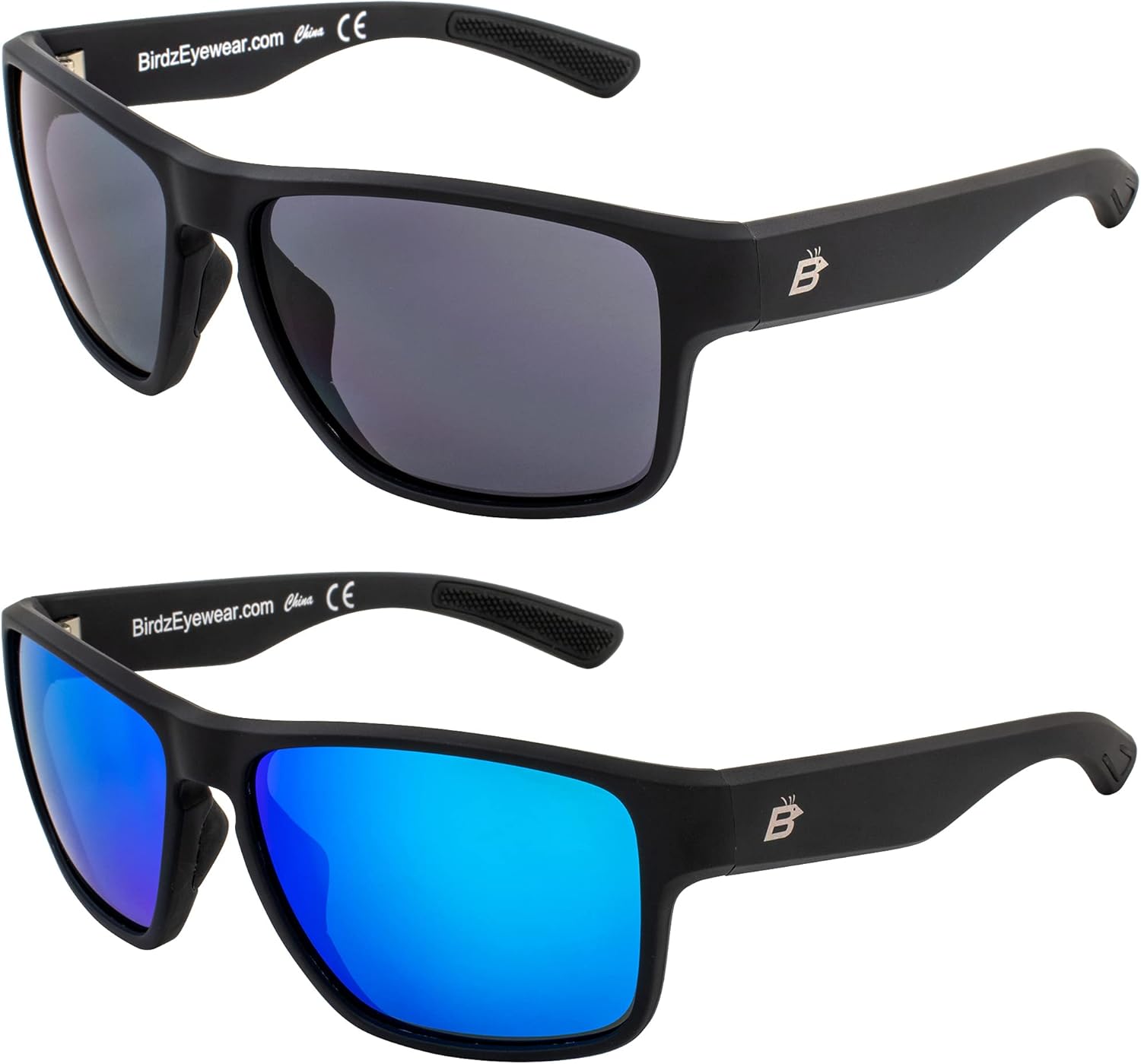 

Солнцезащитные очки Birdz Eyewear Glide (2 пары) для мужчин и женщин. Линзы с защитой от царапин. Легкая черная квадратная оправа. Дымчатые и синие зеркальные линзы, Smoke & Blue