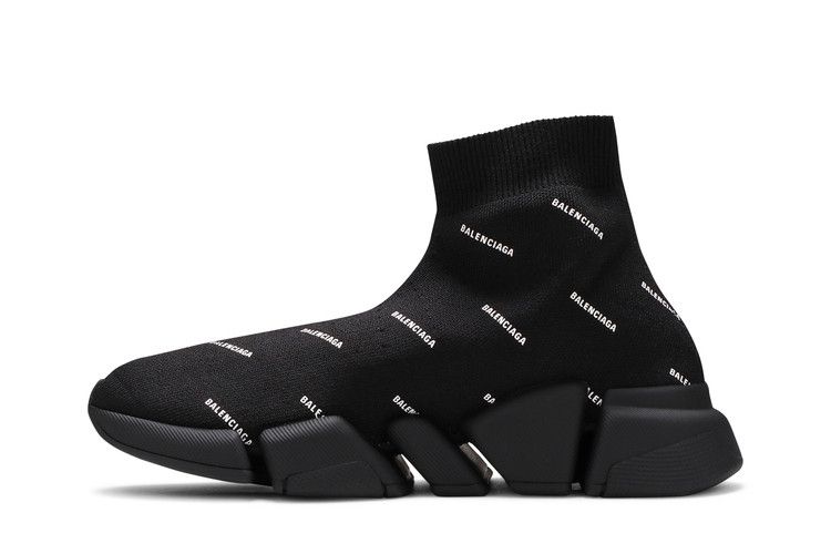 Кроссовки Balenciaga Balenciaga Wmns Speed 2.0 Sneaker 'Allover Logo - Black', черный — фото 4