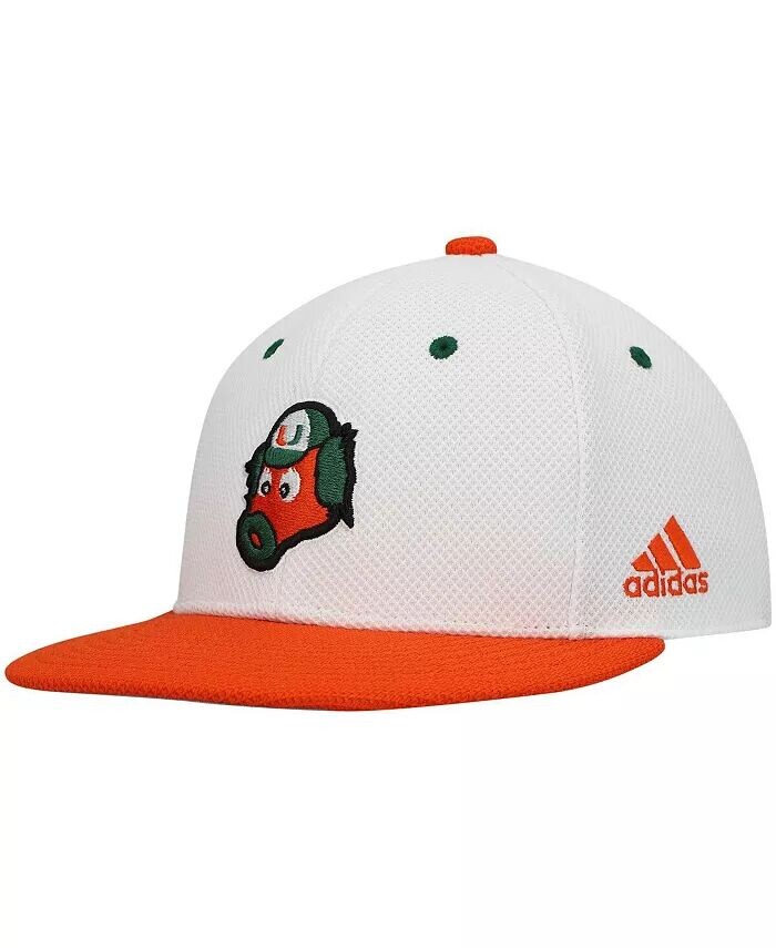 

Мужская бело-оранжевая бейсбольная бейсболка Miami Hurricanes Miami Maniac On-Field Adidas
