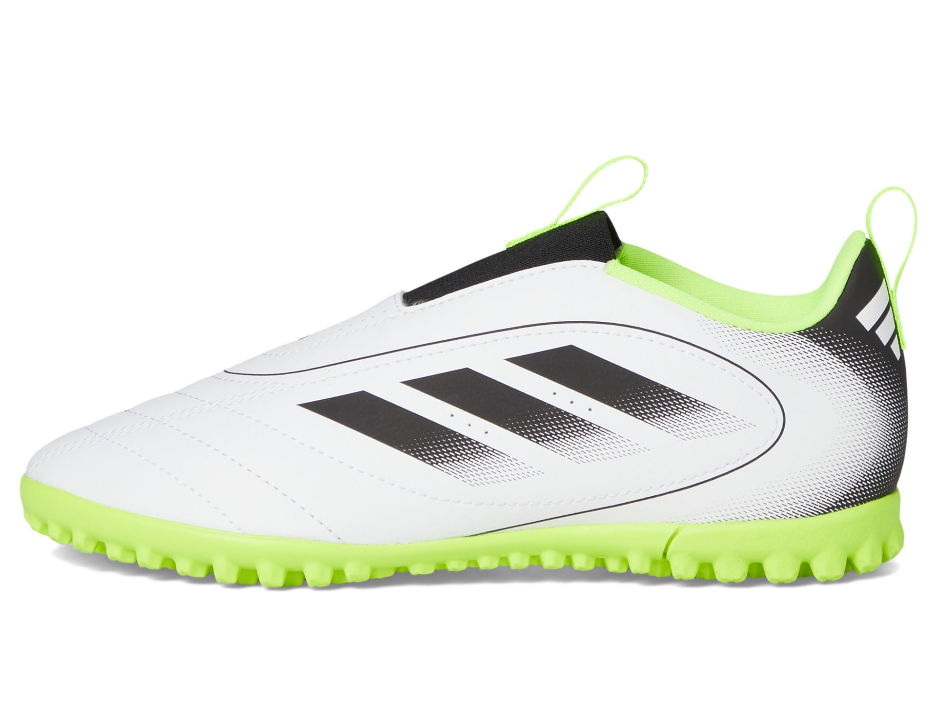 Кроссовки adidas Kids Goletto Ix Laceless Turf Soccer Cleats, цвет White/Black/Lucid Lemon — фото 4