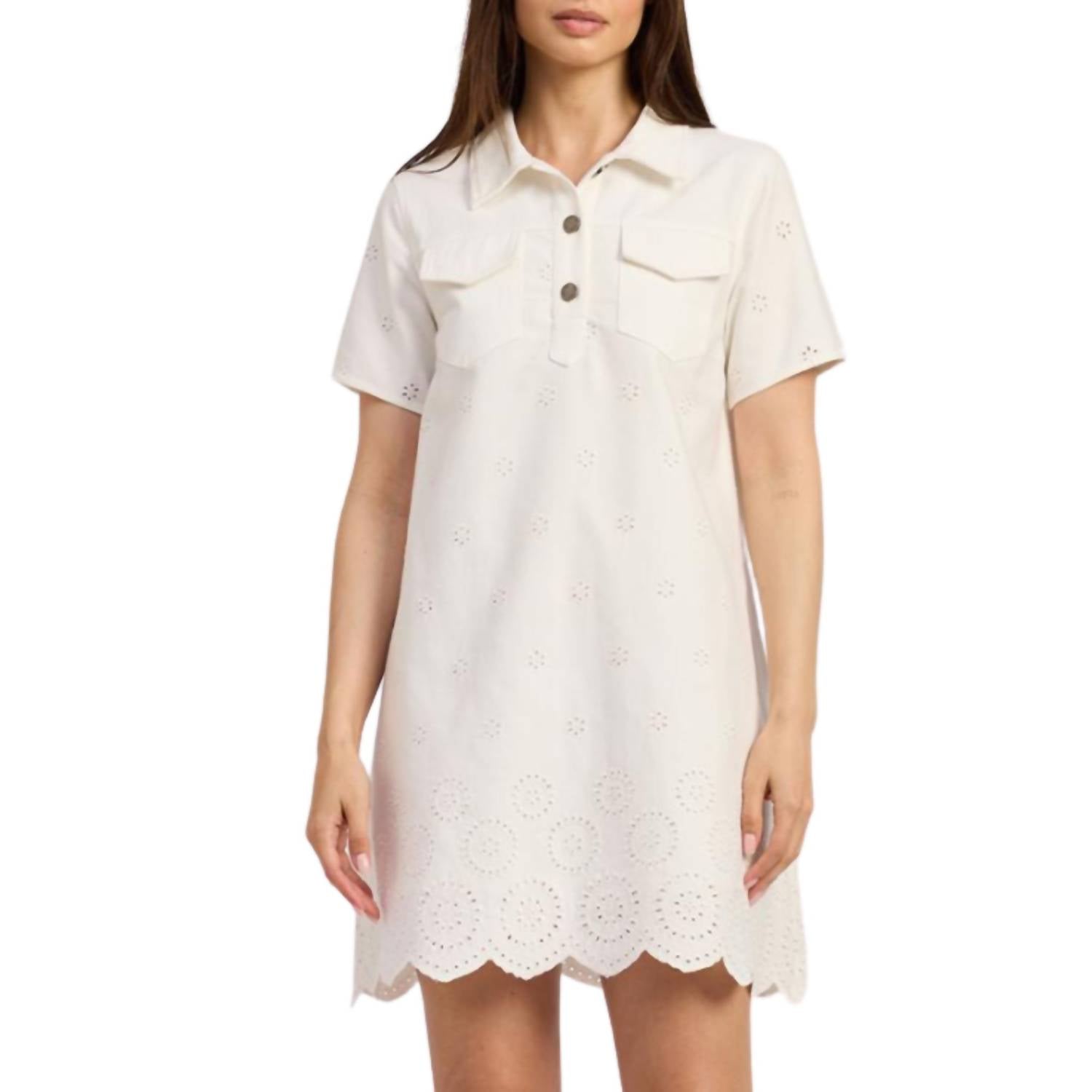 

Короткое платье с воротником Кортни в белом En Saison