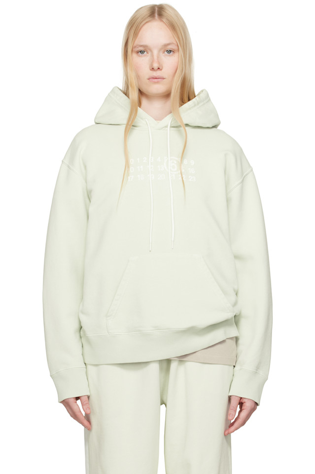 

Необработанный худи из джерси Mm6 Maison Margiela, зеленый