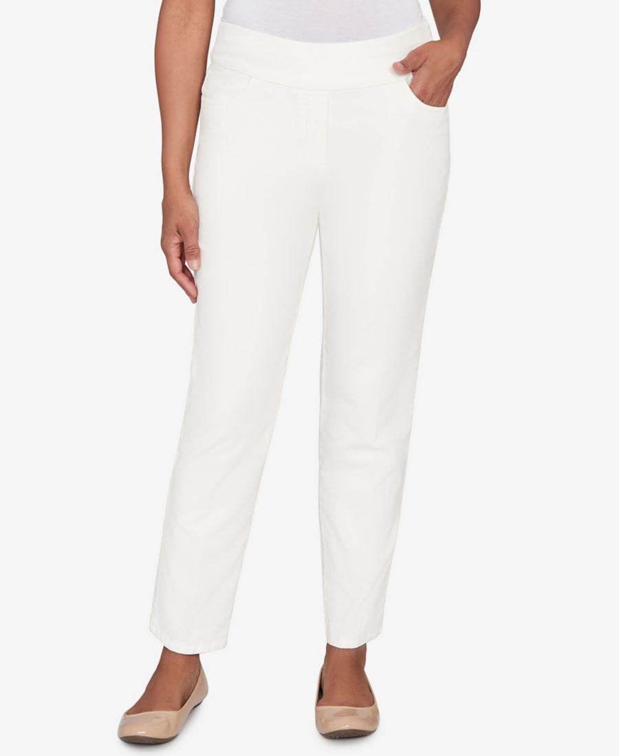 

Укороченные брюки Petite Vienna Allure Fit из вельвета с плоским передним краем Alfred Dunner, Vanilla