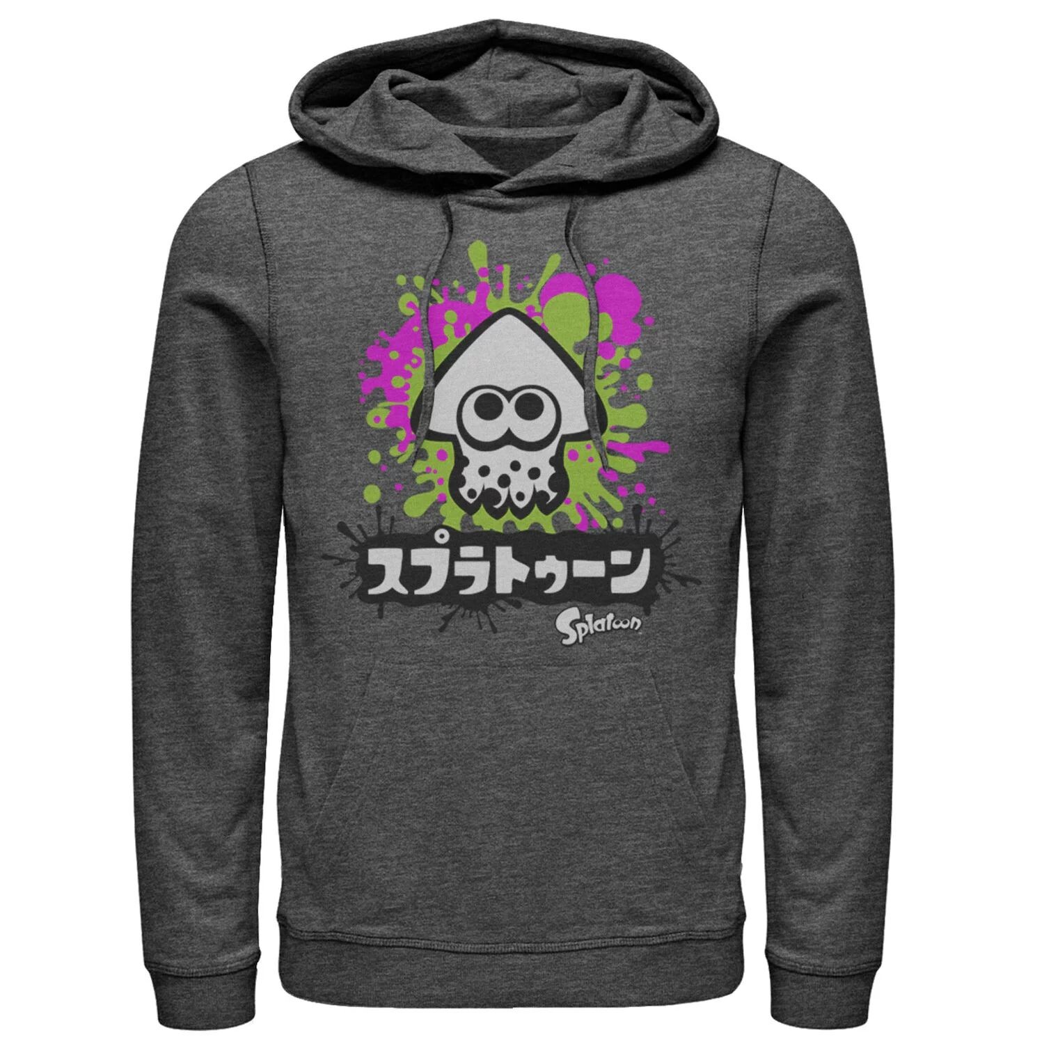 

Мужской пуловер с капюшоном Nintendo Splatoon Inkling Text Splatter Licensed Character