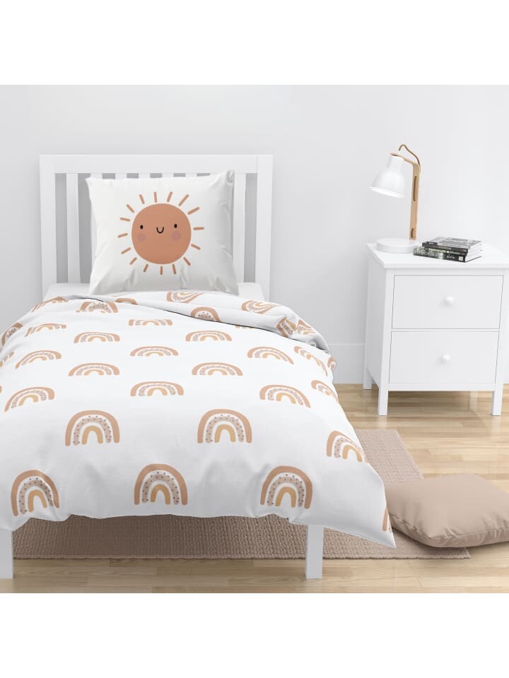 

Постельное белье TRAUMHELDEN Set Biber/Flanell Sunrise Regenbögen und Sonne, цвет weiß/beige