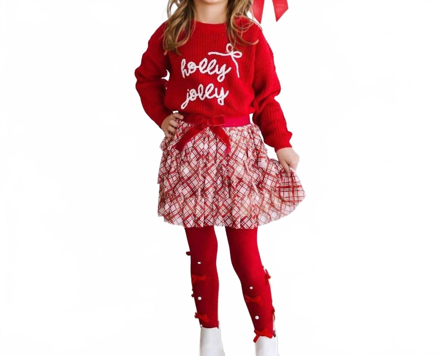 

SWEET wink Детский свитер Holly Jolly Bow красного цвета с разноцветными бантами