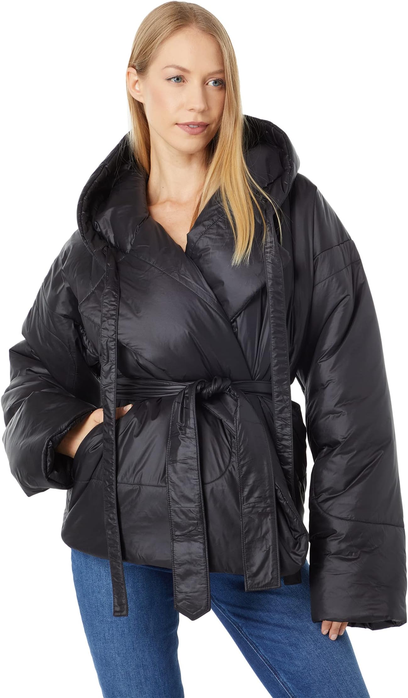 

Пальто Norma Kamali Hooded Sleeping Bag Coat Short, черный