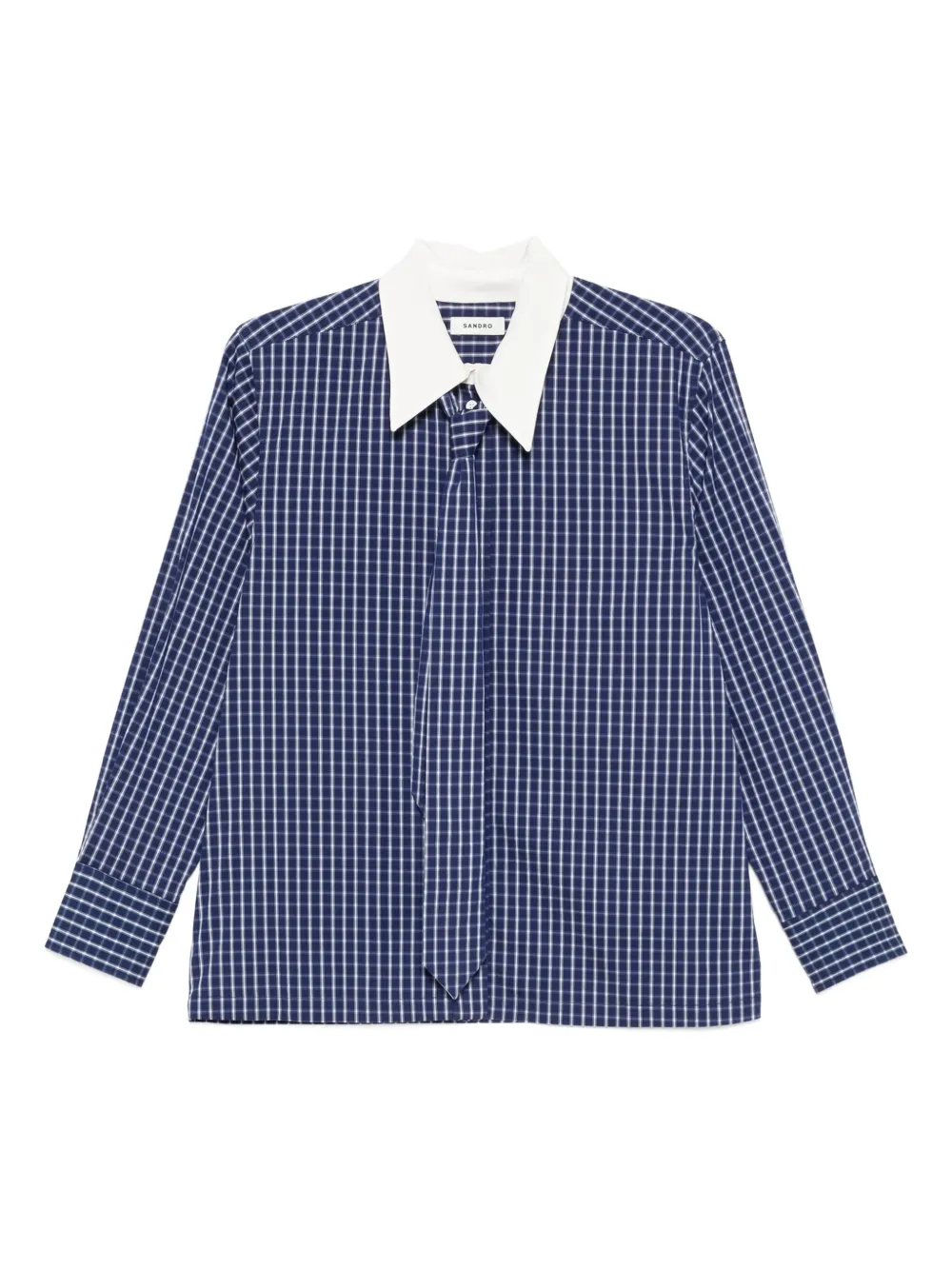 

Клетчатая блузка с завязками SANDRO, синий