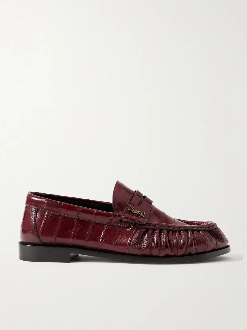 Лоферы из угря Le Loafer SAINT LAURENT, бордовый