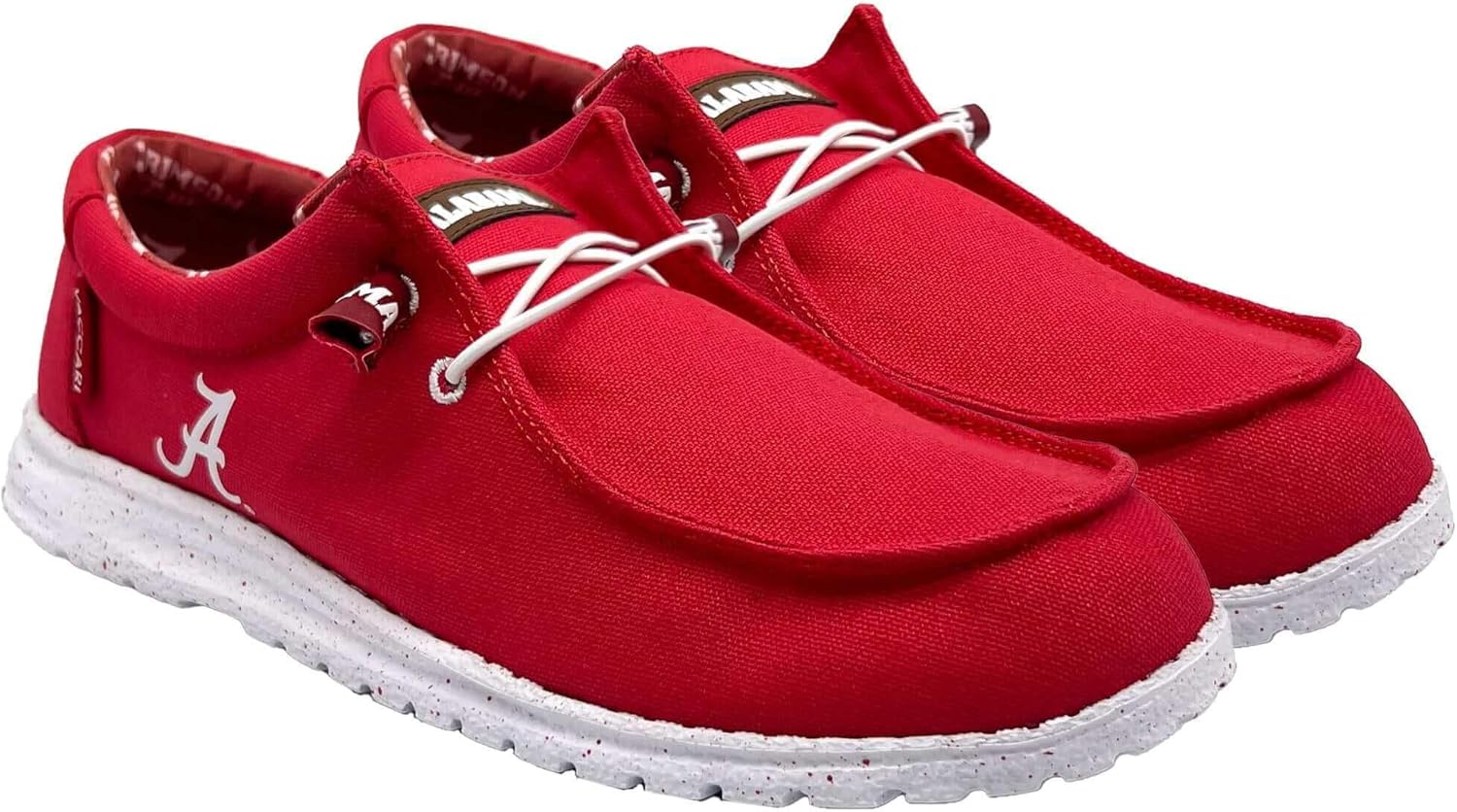 

Мужские слипоны из холщовой ткани Vaccari Nate NCAA, Удобная и легкая повседневная обувь, красный