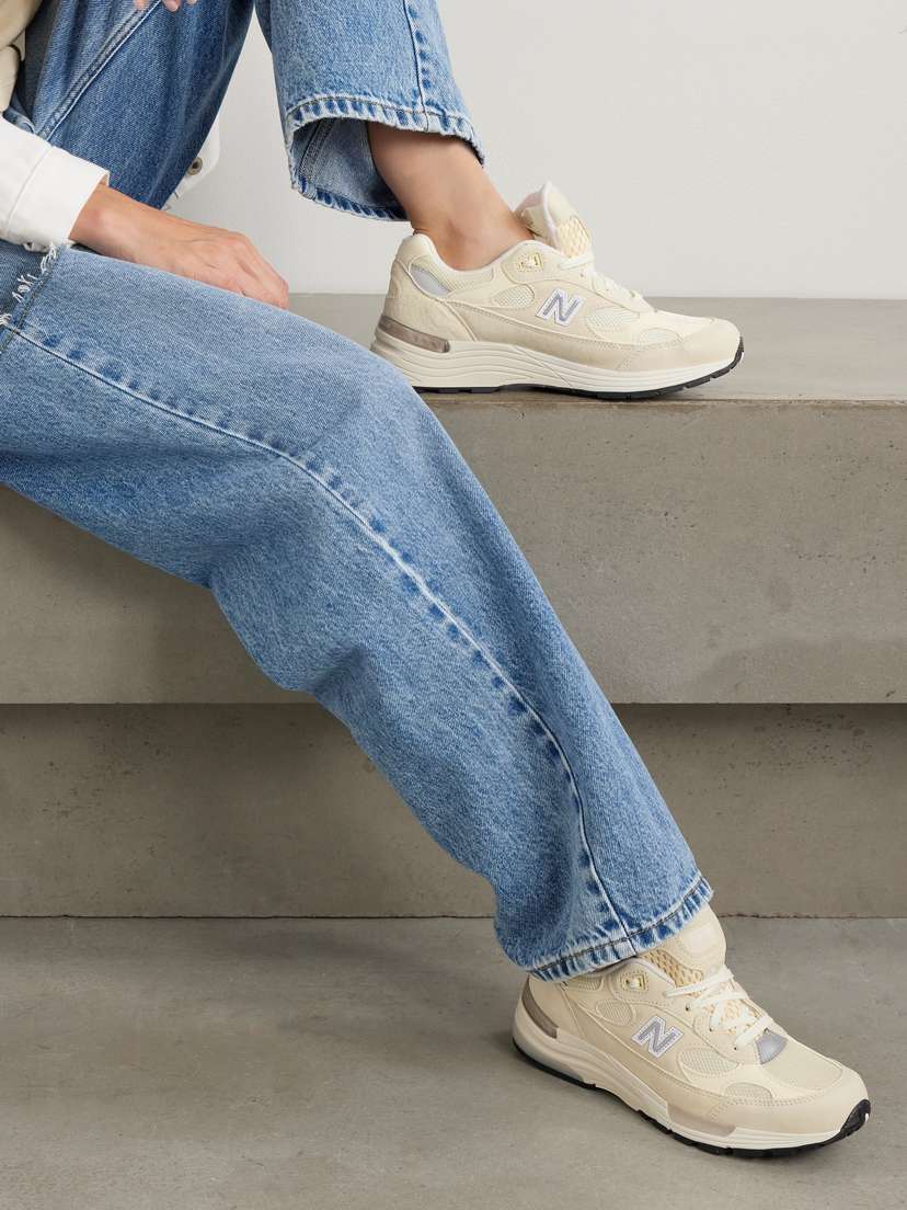 992 кроссовки из кожи, сетки и замши New Balance, желтый — фото 2