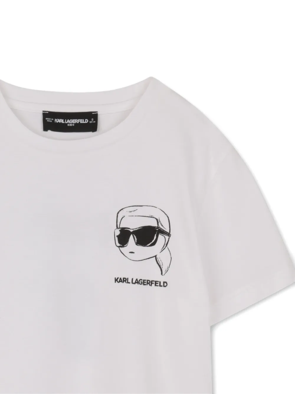 Футболка с графичным принтом KARL LAGERFELD KIDS, белый — фото 3