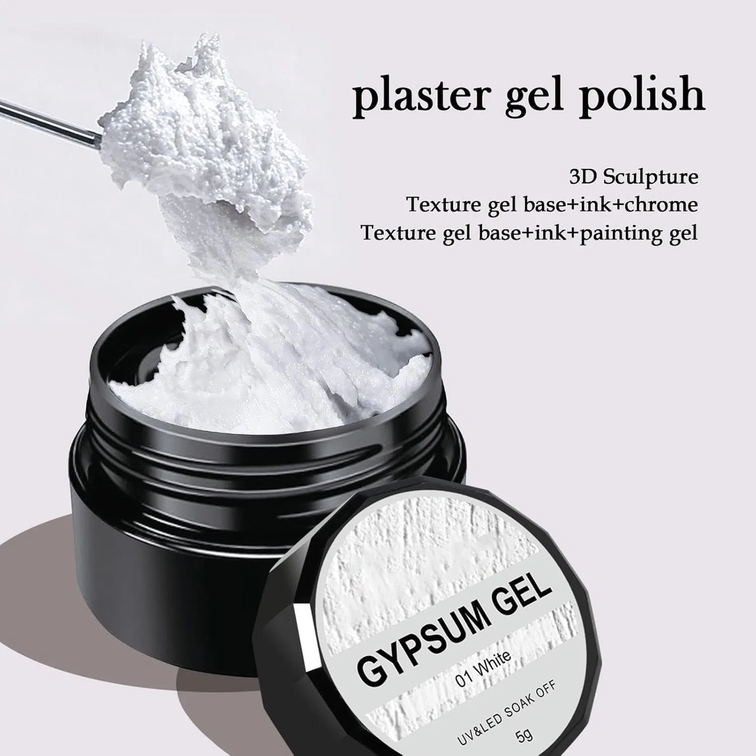 Набор 3D-рельефных гелей Gips Gel, 6 цветов Generisch — фото 4