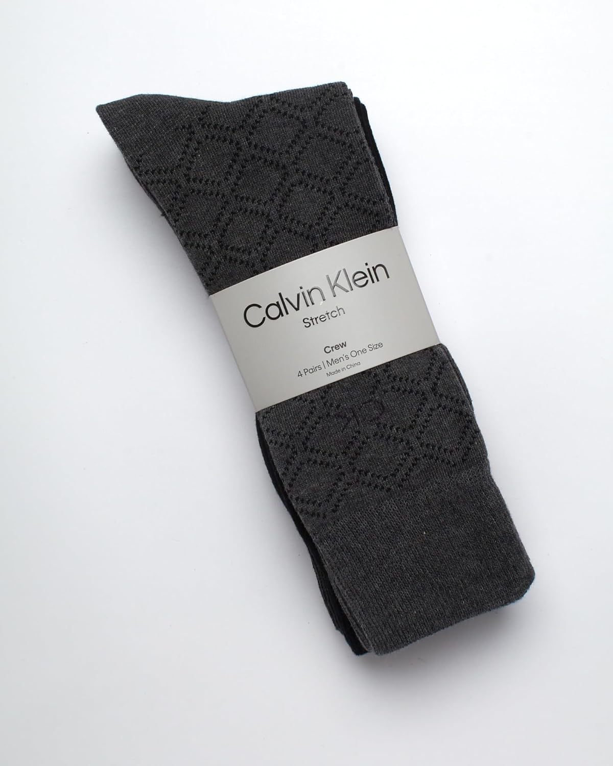 Мужские носки Calvin Klein Crew Socks - 4 пары, легкие, влагоотводящие, мягкие, спортивные носки для мужчин, для занятий спортом и бега, Heather Grey — фото 2