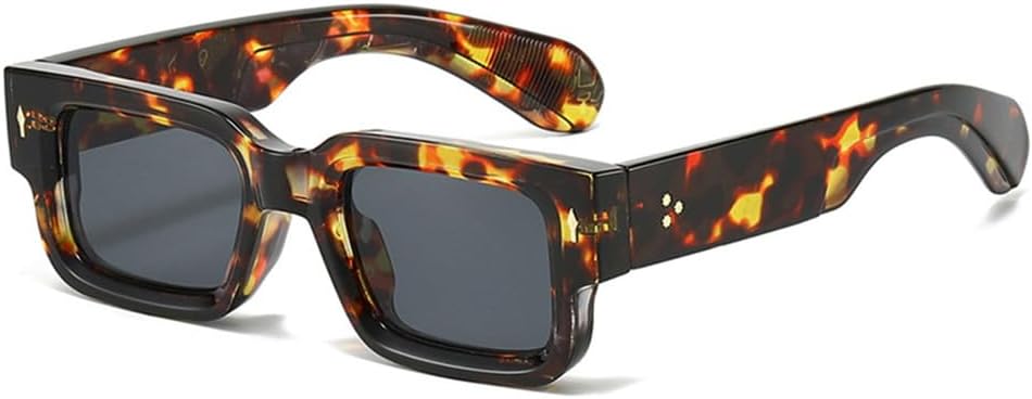 

Женские солнцезащитные очки Jelly Color Rivets с красно-синими заклепками и защитой от УФ-излучения UV400, мужские очки для занятий спортом на открытом воздухе, бега и езды generic, Leopard Grey