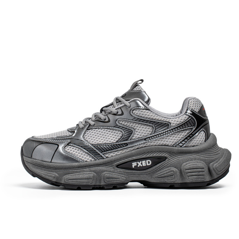 

JANECO Серые мужские противоскользящие износостойкие дышащие массивные кроссовки, цвет Gray