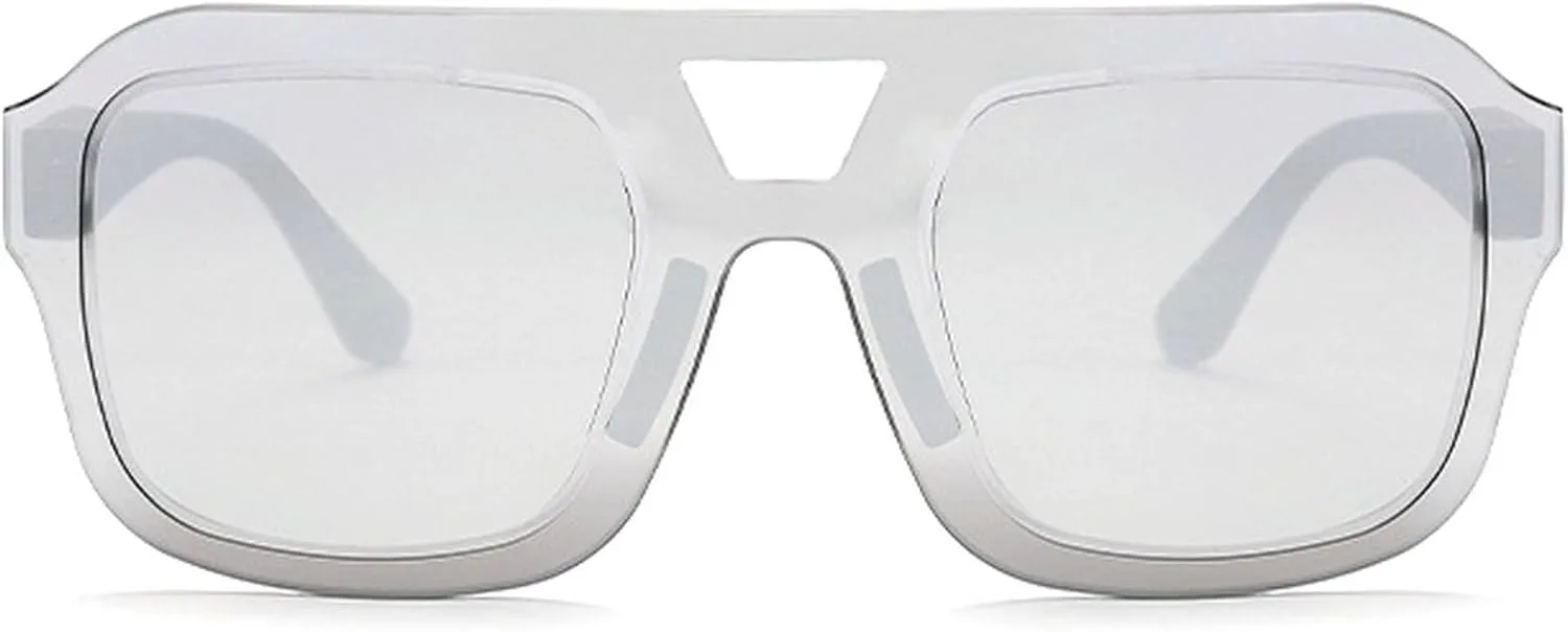 

Винтажные квадратные солнцезащитные очки для женщин и мужчин, очки-пилот, большие солнцезащитные очки для женщин, модные солнцезащитные очки mincl, Silver