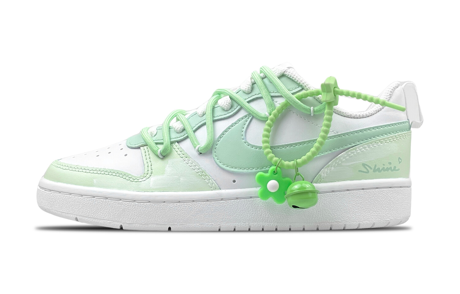 

Кроссовки Nike Court Borough Skateboard Shoes Women's Low-Top White, Зеленый, Кроссовки Nike Court Borough Skateboard Shoes Women's Low-Top White