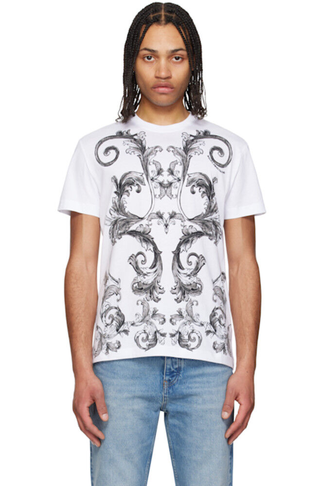 

Футболка с белым контуром Barocco Versace Jeans Couture