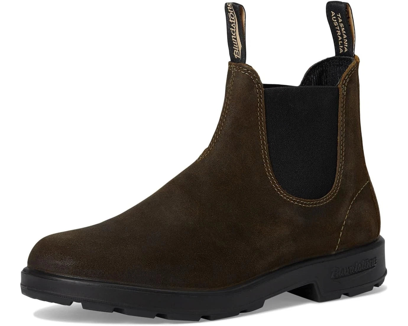 Мужские ботинки Blundstone 1615 из оливковой замши с круглым носком, модель «челси» — фото 3