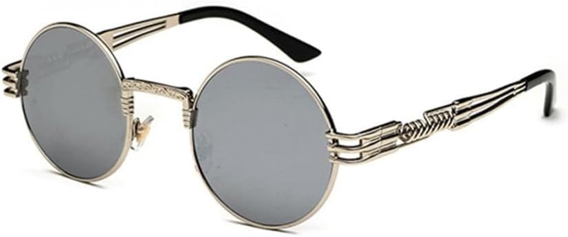 

Винтажные круглые солнцезащитные очки в стиле стимпанк для женщин и мужчин, золотистые очки-очки в стиле стимпанк, прозрачные очки с защитой от УФ-излучения UV400 LXLHWN, 12