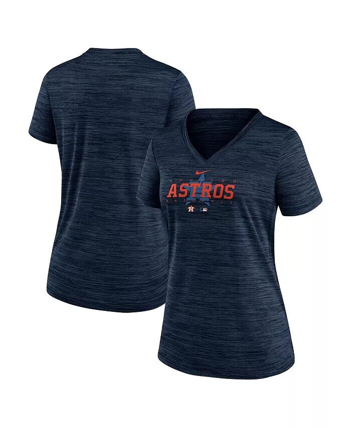 

Женская темно-синяя футболка с v-образным вырезом Houston Astros Authentic Collection Velocity Practice Performance Nike