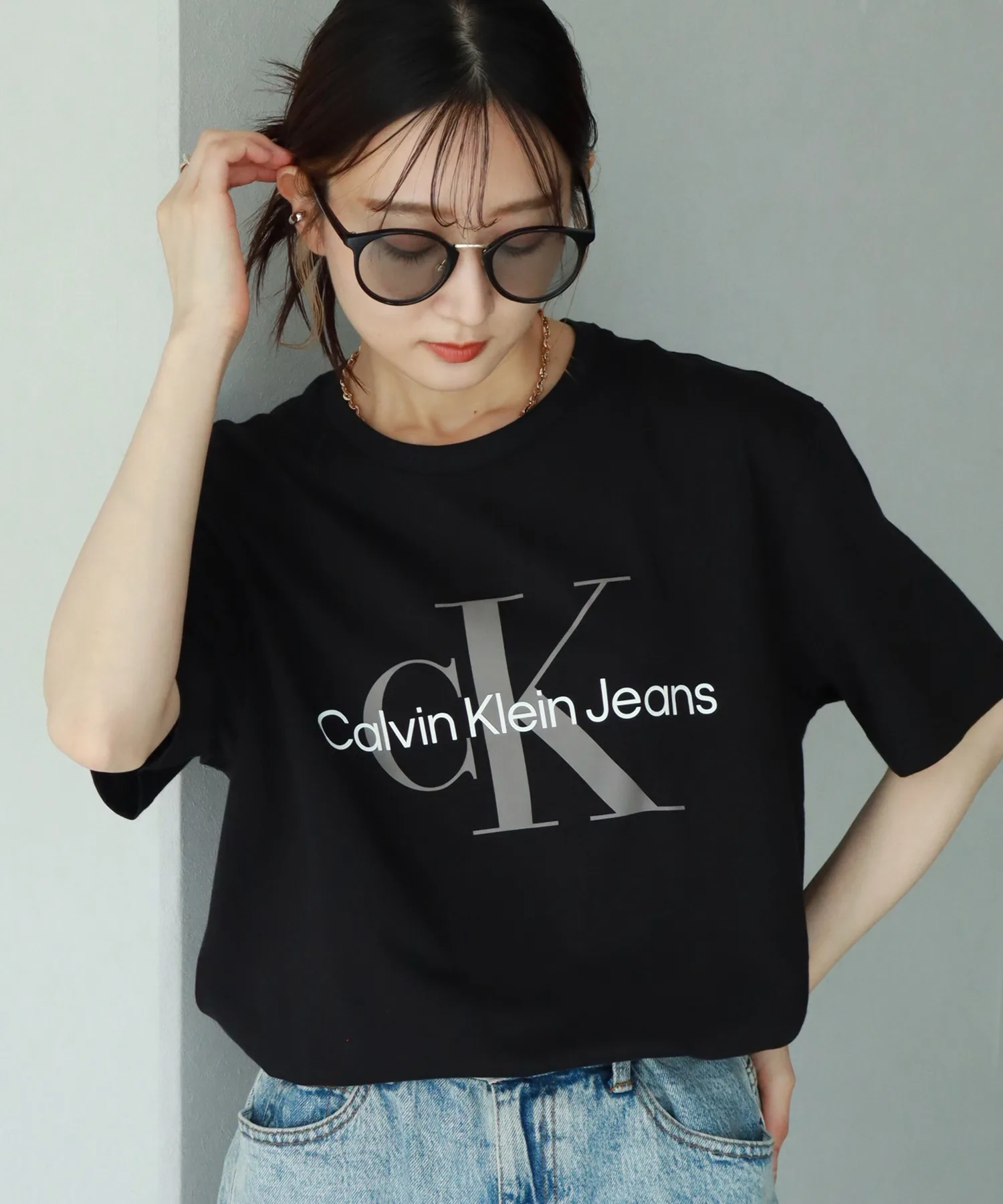 Унисекс футболка с логотипом CORE MONOLOGO JEANS TEE Calvin Klein чёрная