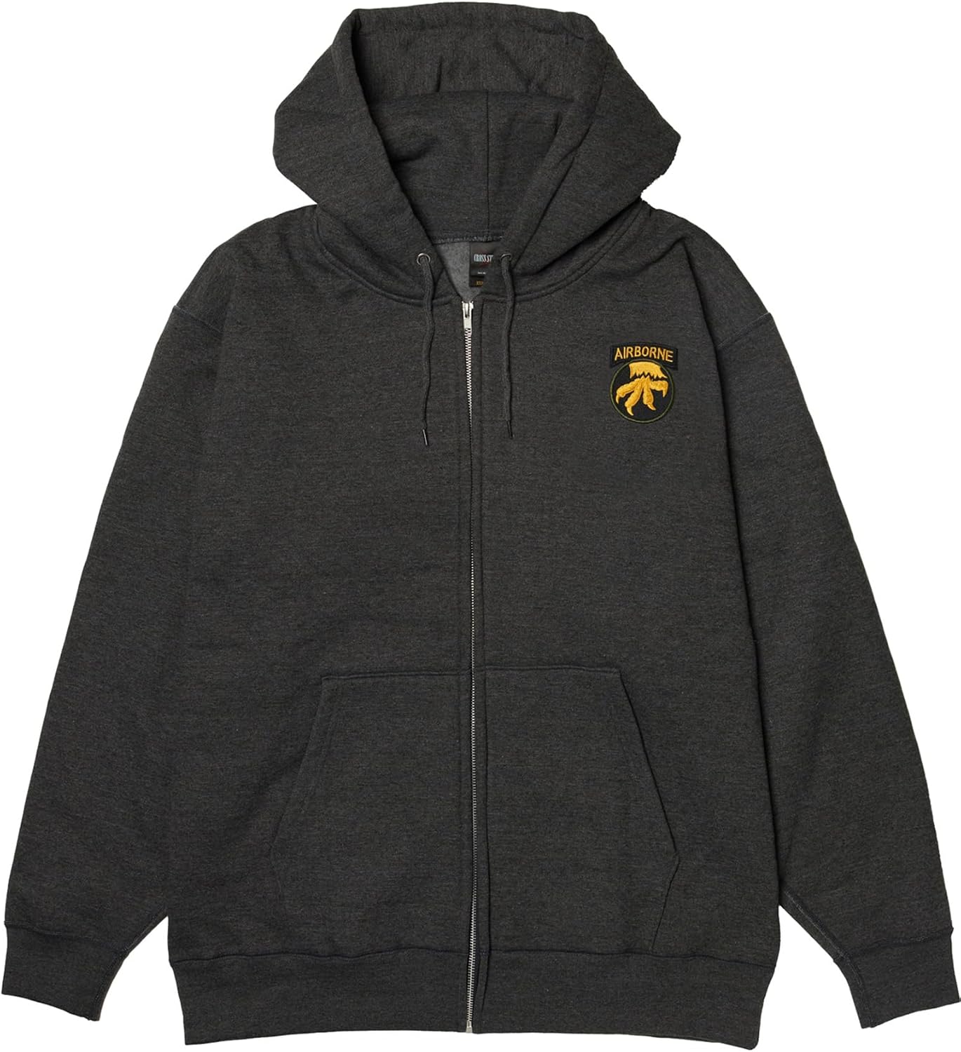 

Толстовка с капюшоном в стиле F, нашивка с гербом армии США, флисовая подкладка, толстовка на молнии, цвет угольно-серый F-Style