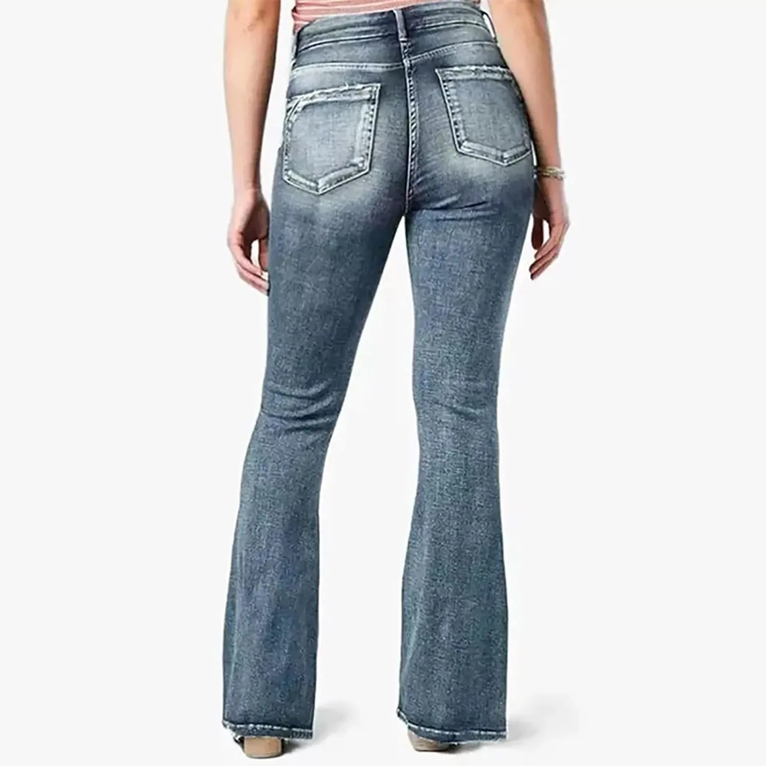 Джинсы Flare для женщин Plus Size Low Rise Stretch Bootcut — фото 4