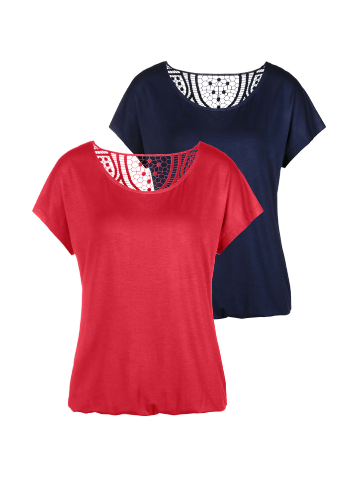 

Рубашка с короткими рукавами красного и темно-синего цветов Vivance