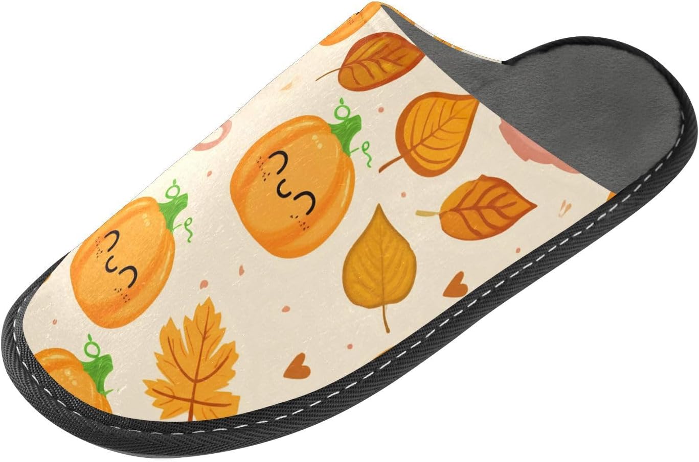 

FRMG День благодарения Осень Тыква Кофе Листья Желтый Дом Пушистые тапочки Подошва из ПВХ резины Удобные для дома и улицы A2304600