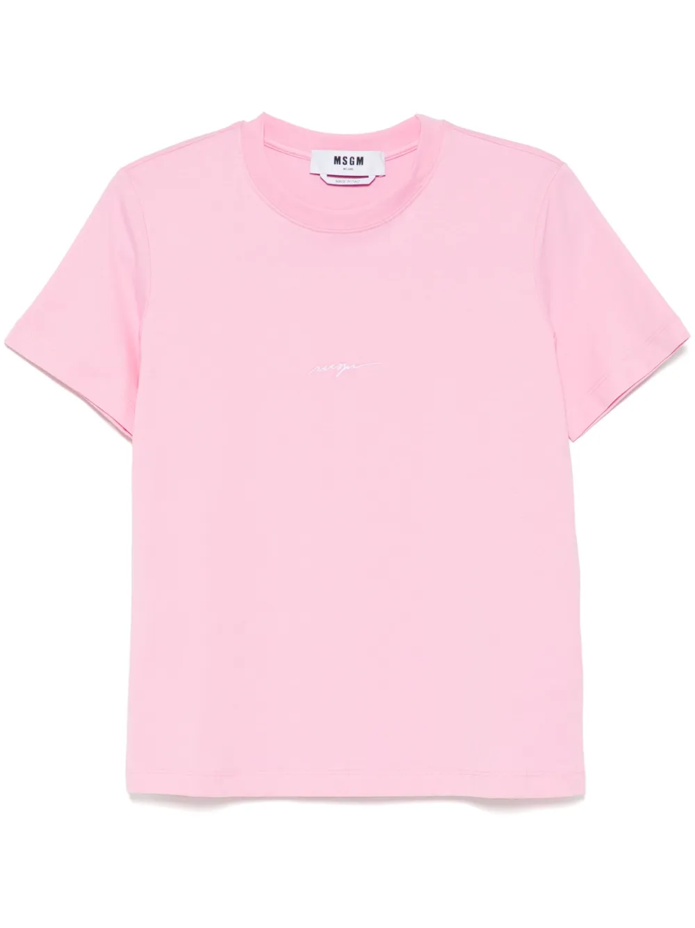 

Футболка с вышитым логотипом MSGM, розовый