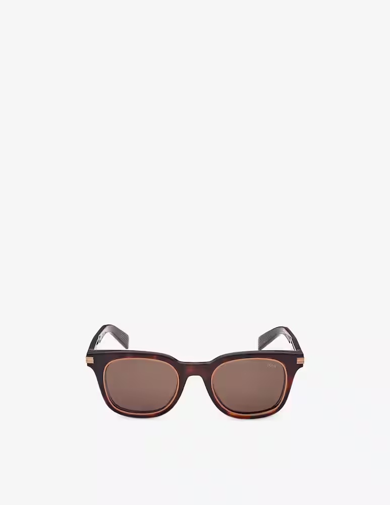 

EZ0238 Круглые солнцезащитные очки Zegna, цвет Avana Rossa-Marrone