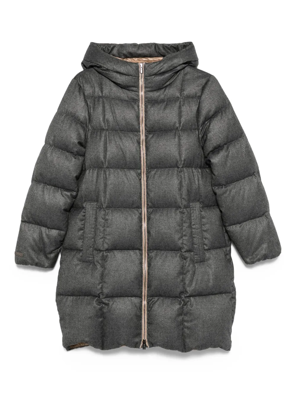 

Стеганое пальто с капюшоном Peserico, серый