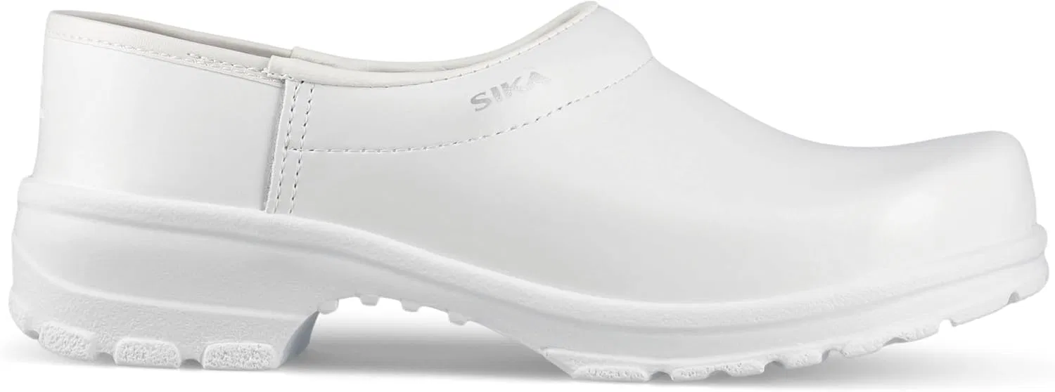 Сабо SIKA Komfort Unisex-Freizeitclogs, Schuhe mit breitem Holzfußbett, rutschfeste, Stoßdämpfende PU-Sohle, Permair-Leder, Strapazierfähige Geschlossene Сабо для работы и общего комфорта, White — фото 2