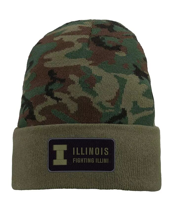 

Мужская вязаная шапка Camo Illinois Fighting Illini в стиле милитари с манжетами Nike