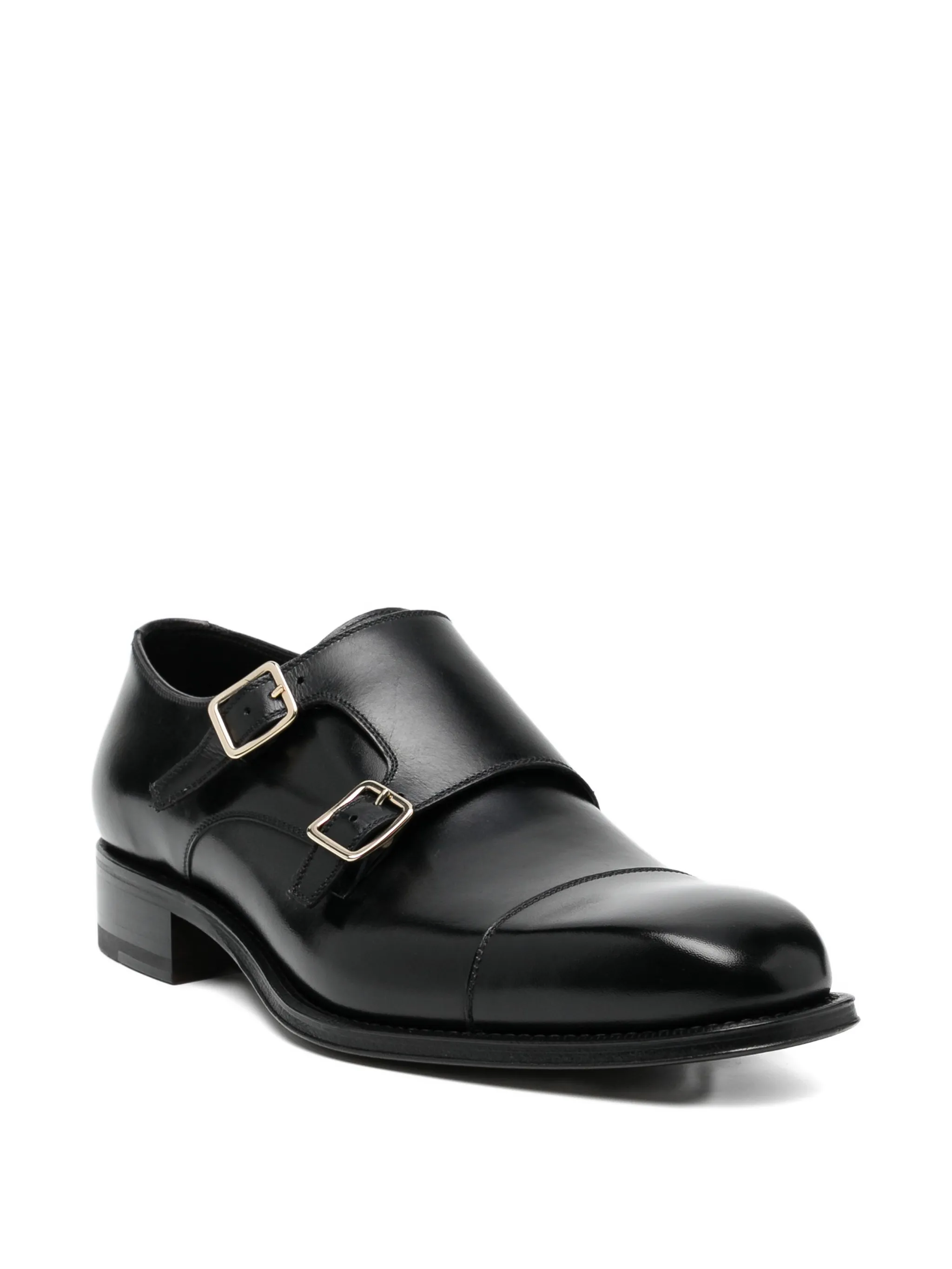 Монашеские туфли из клейдмонской кожи Tom Ford, черный — фото 2