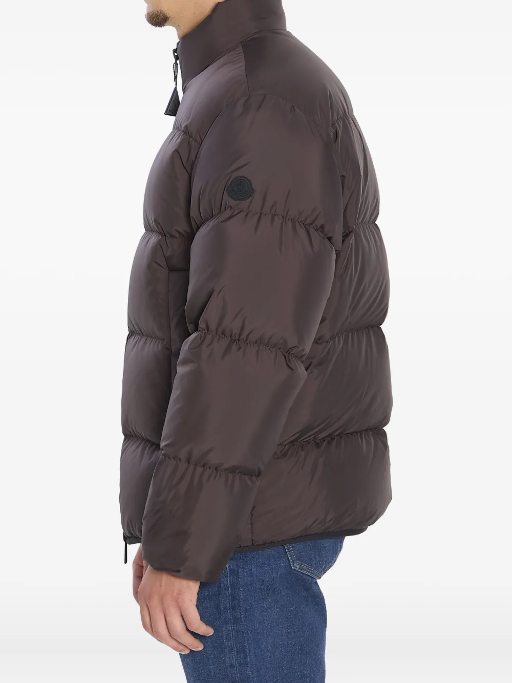 Стеганая куртка с нашивкой-логотипом MONCLER, коричневый — фото 3