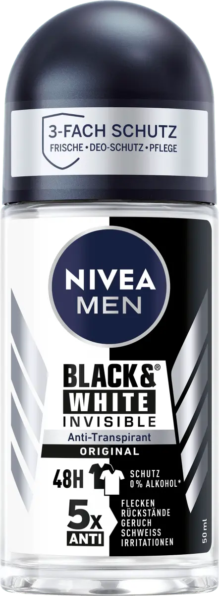 

Роликовый дезодорант-антитранспирант Black Белый Невидимый Оригинал 50 мл NIVEA