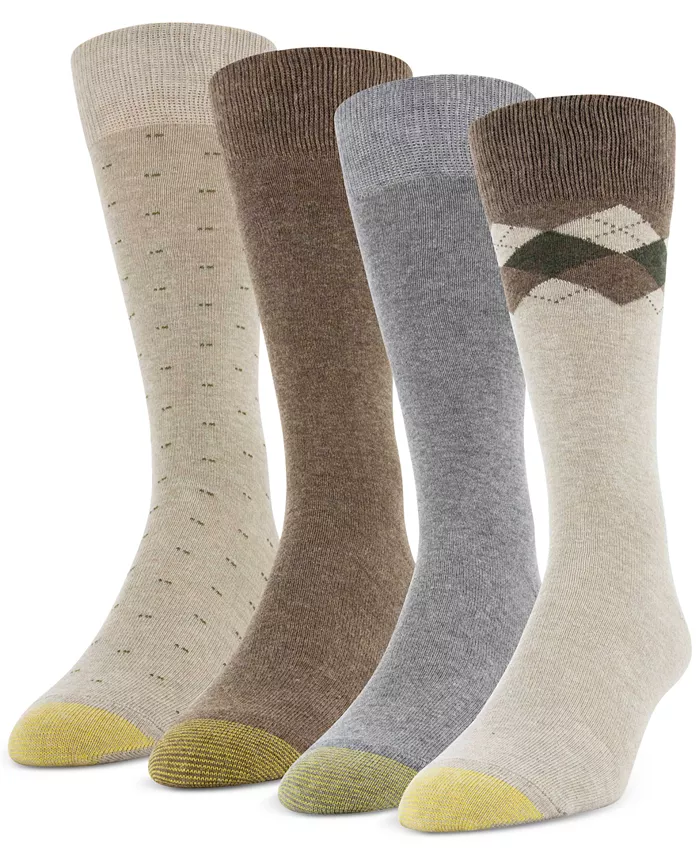 

Мужские повседневные носки-гольф Argyle, 4 пары Gold Toe, мультиколор