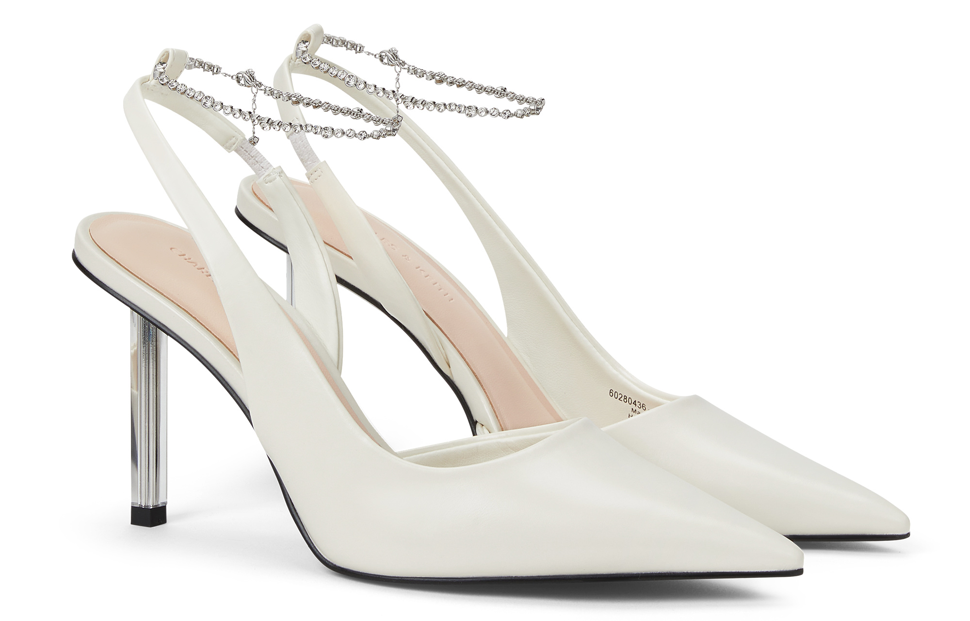Маленькие бретельки Ck One на сандалиях 9,1 см Женские CHARLES&KEITH, ЧЁРНЫЕ ТЕКСТУРИРОВАННЫЕ Чёрные текстурированные — фото 4
