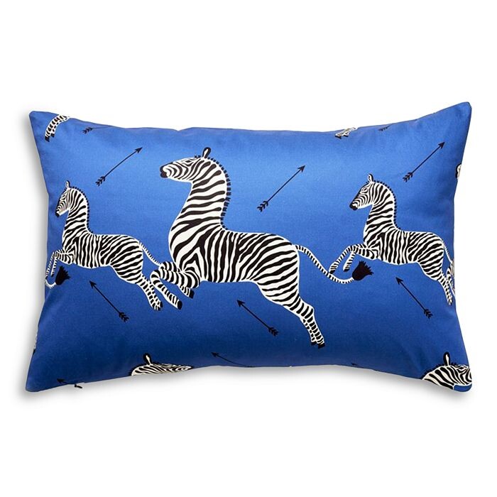 

Маленькая декоративная подушка для поясницы Scalamandre Zebra, 22 x 14 дюймов, синий