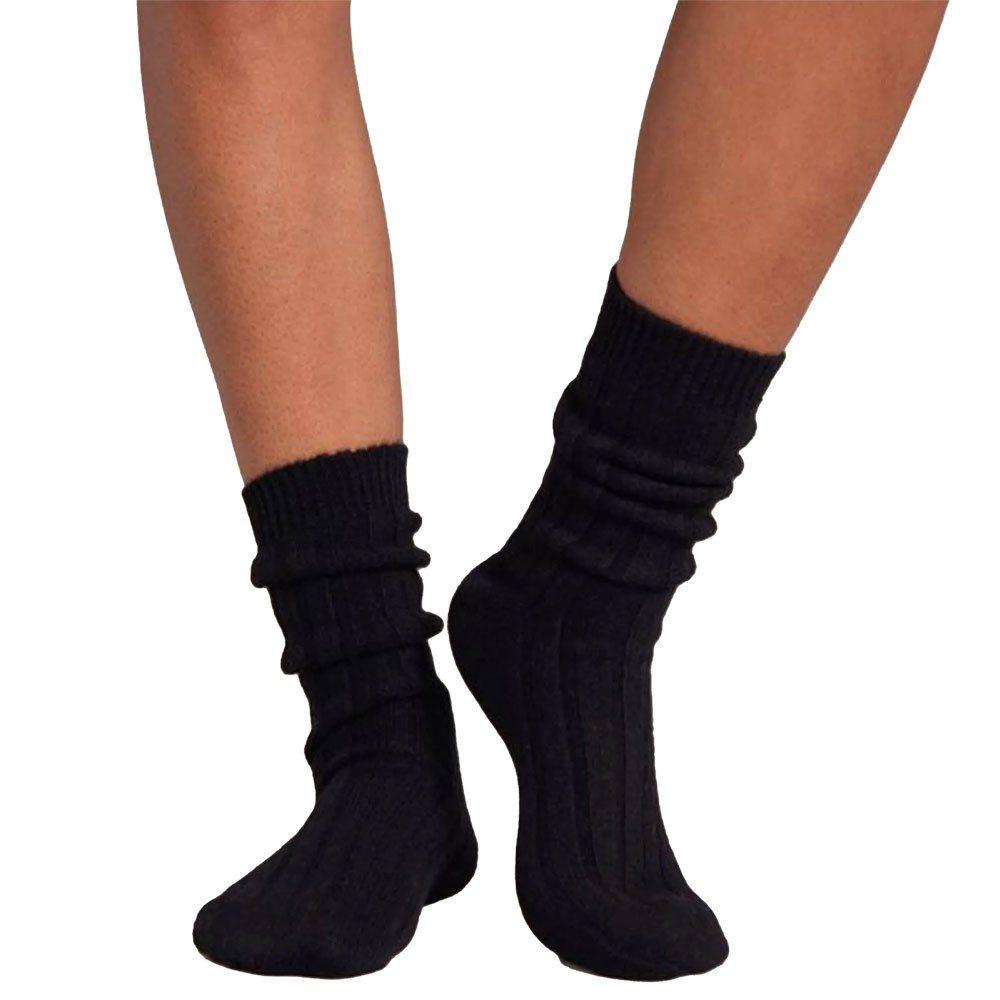 

Кашемировые ребристые носки Alashan (женские), Ebony