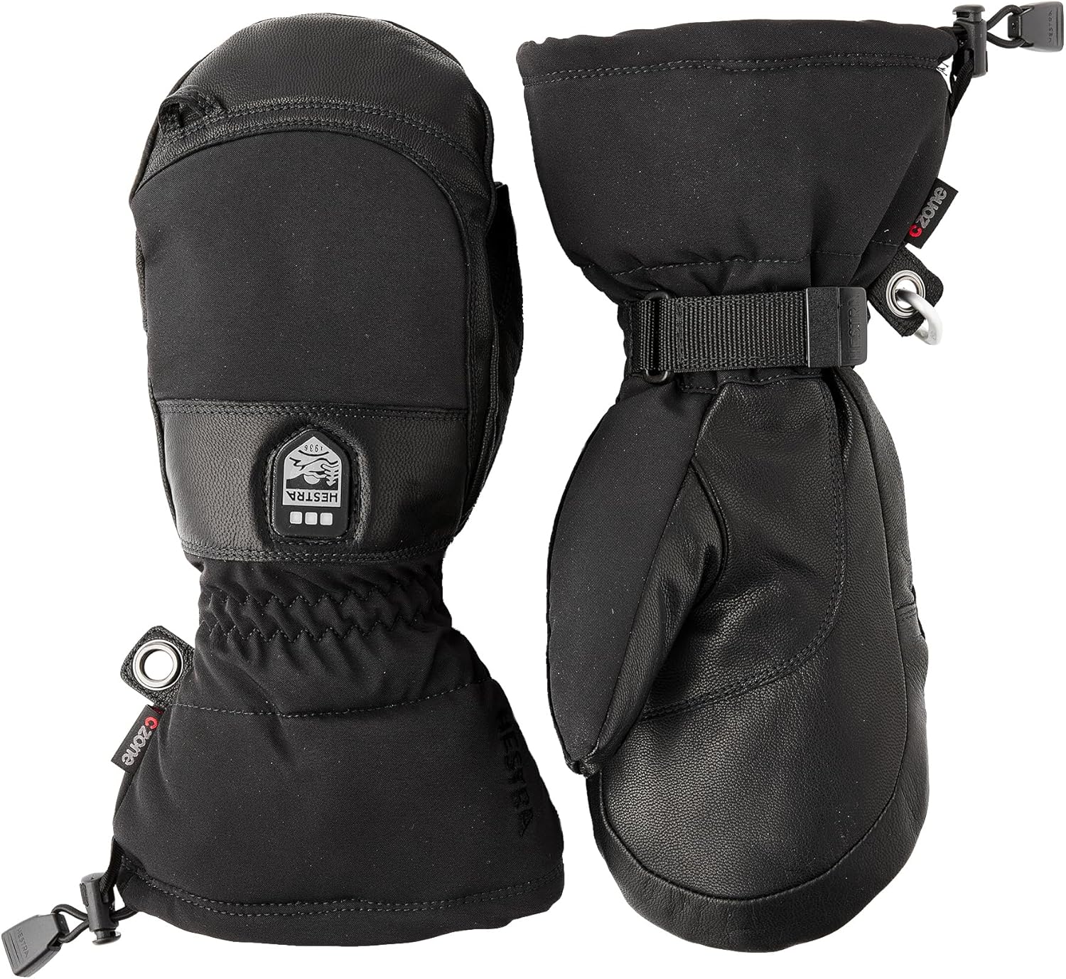 

Варежки-перчатки Hestra Unisex Heater Gauntlet, водонепроницаемые, кожаные, электрические, для горнолыжного спорта, для мужчин и женщин, Black/Black