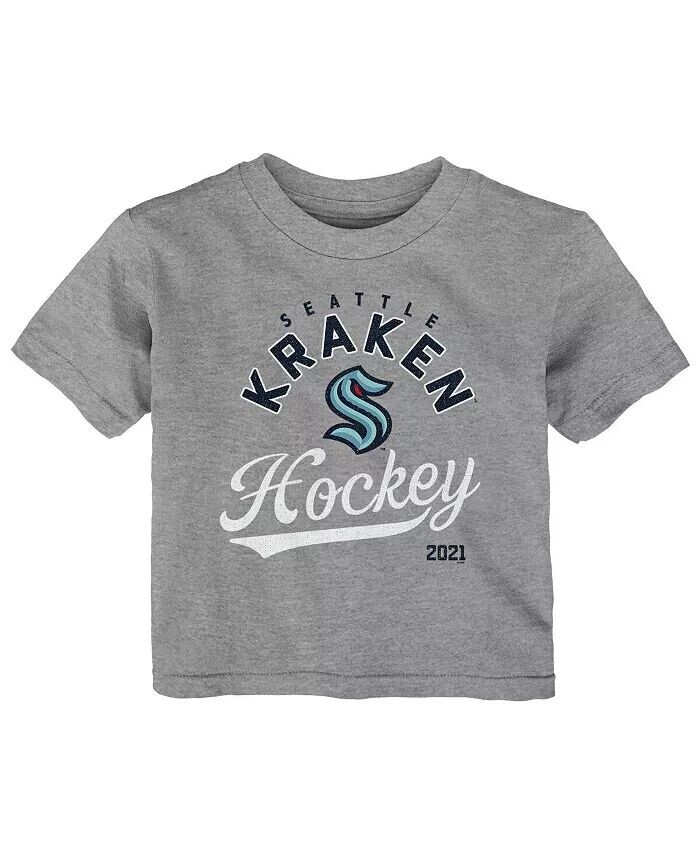 

Футболка для мальчиков и девочек Heather Grey Seattle Kraken Take The Lead Outerstuff