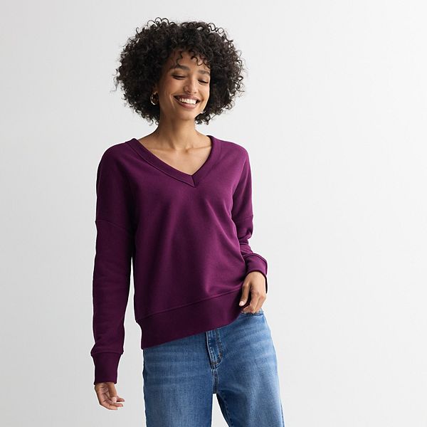 

Женский свитшот с V-образным вырезом Sonoma Goods For Life, Fragrant Plum