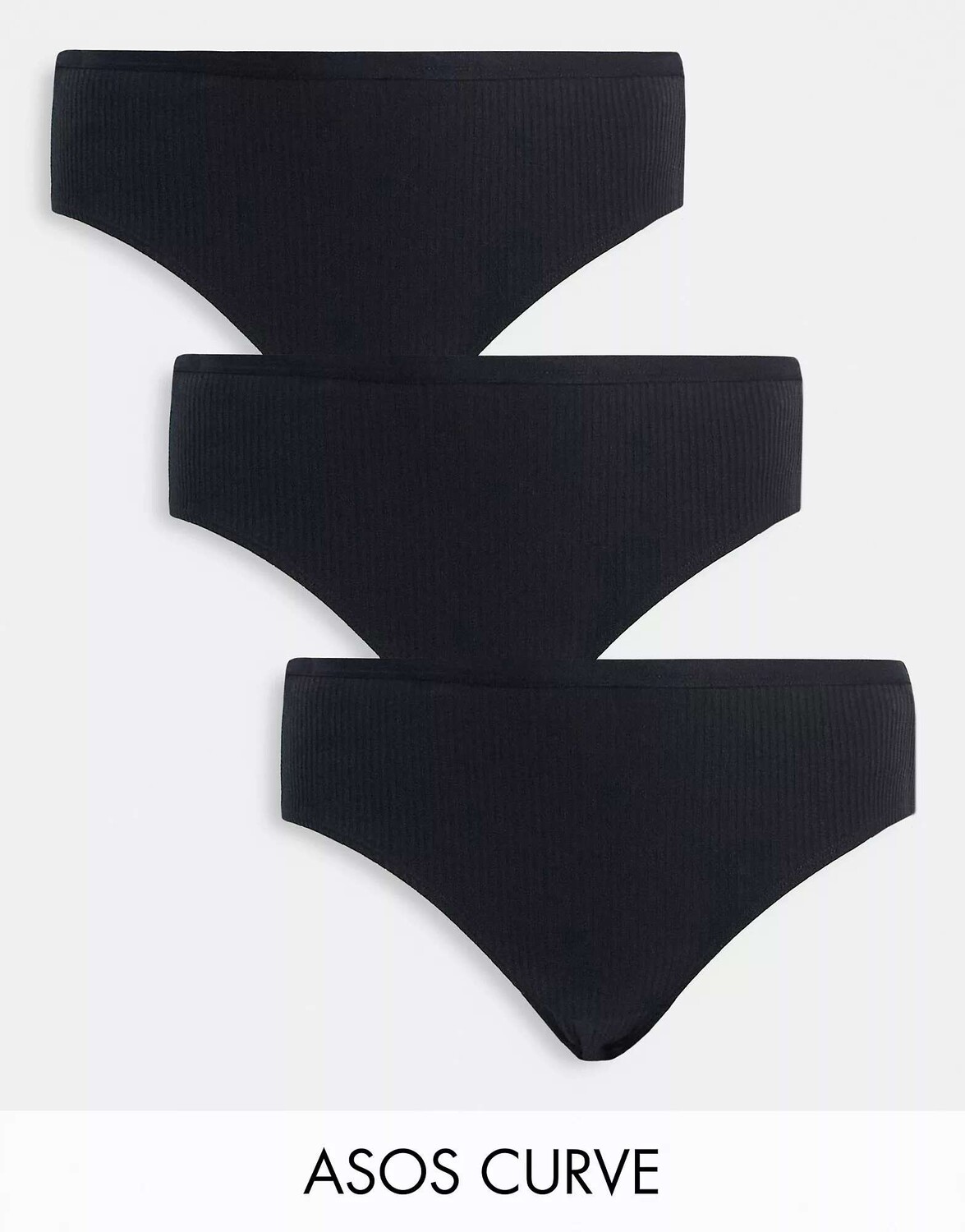 

Черные трусы в рубчик ASOS DESIGN Curve 3